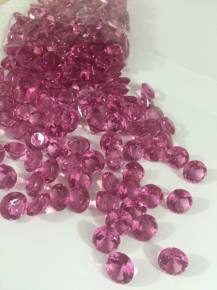 4Lb Crystal Acrylic Diamond Vase Gems or Table Scatters (Medium 2cm, Pink Plum)