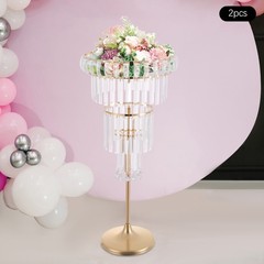 4-Tier Wedding Flower Stand Gold Acrylic Wedding Centerpieces Vases Table Decor