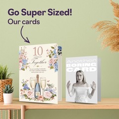 10th Anniversary Card for Men Women – Floral Champagne – Happy 10 Year Annive…