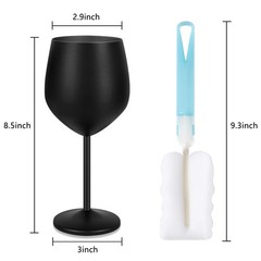 Lifecapido Stainless Steel Wine Glasses Set of 2, 18oz Stainless Steel Stem W…