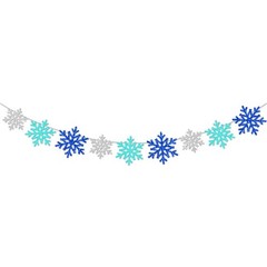 3Pcs Winter Wonderland Banners, Glittery Snowflake Banner Christmas Decoratio…