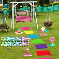 Colorful PVC Floor Stickers Candy Donut Theme Land Runway 16.1 x 10.2 Inch 60