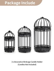 NUPTIO Decorative Bird Cages for Small/Medium/Large Set – 3 pieces, Black