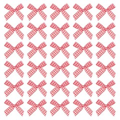 50 Pcs Mini Gingham Ribbon Bows 1.8 Inch Satin Ribbon Bows Red White