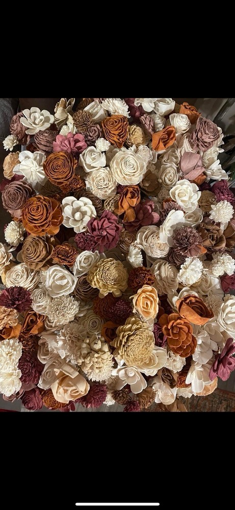 Sola Wood Wedding Flowers on stems with greenery