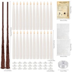 24pack Magic led Taper Candle with Wand Remote,Floating Hanging 24-Pack Taper