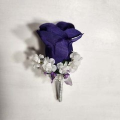 Purple White Rose Calla Lily Orchid Bridal Wedding Bouquet Accessories