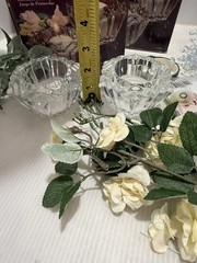 Wedding supplies lot used, Tea Lights, Flowers, Ribbon and Glass stones