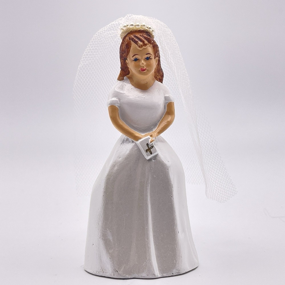Vintage 1961 Coast Novelty Confirmation Girl / Bride Cake Topper FREE SHIP