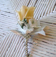 Wedding~Pin Boutonniere~Corsage~Silver~White~Ivory~Pink~Champagne~Bling~Groom