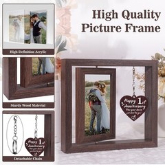 1 Year Anniversary Picture Frame Gifts for Men Women, 1st Anniversary Frame G…