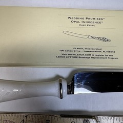 Lenox Opal Innocence Cake Knife Stainless Steel In Box 13”