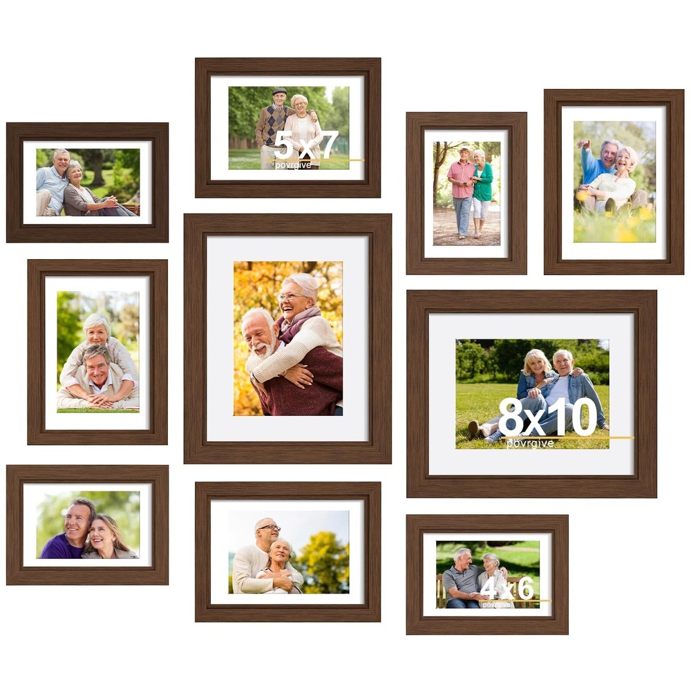 Picture Frames Set of 10, Collage Picture Frames for 8×10, 5×7, 4×6 Photos Re…