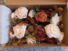 Ling’s Moment Terracotta /Cream Centerpiece / Mini Bridesmaid Bouquets Set of 5