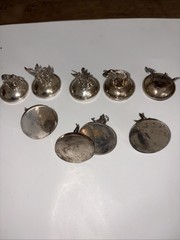 Vintage Siam Place Card Holders Silver Plate Set of 11 Dancer Poor Condition
