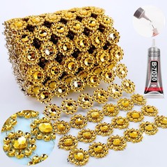 Bling Ribbon, 4In X 3Yards Rhinestone Mesh Fabric Roll for Crafts, Mum Wrap T…