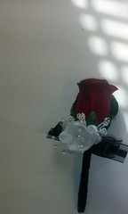 BURGUNDY Black And White Bouquet With Bout.