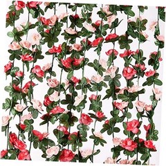 Flower Garland Rose Vines, 2 Strands 16.5Ft Flower Vines for 2 Packs Pink