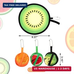 Quacc 3 PCS Round Foldable Hand Fans, Fruit Style Handheld Folding Fan Portable