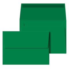 A7 Envelopes, 5 1/4″ x 7 1/4″, Green, Square Flap, 24w (90gsm), 25 per Pack