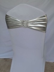 10 Metallic Spandex Chair Band for Folding Banquet Universal Chair Covers