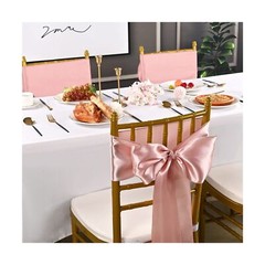 fani 60 PCS Satin Chair Sashes Bows Universal Chair Cover for Wedding Recepti…