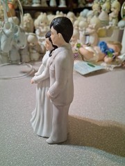 Wedding Cake Topper Couple Vintage 06504 Lefton Porcelain Bride Groom Brunette