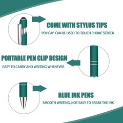 24 Pcs Blue Ink Ballpoint Pen with Stylus Tip 2 in 1 Ballpoint Pen 1.0 mm Blu…