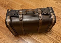 Unique Wooden Vintage Style Locking Suitcase for Wedding Reception Gift Cards