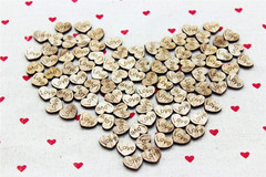 400 Pcs Rustic Wooden Love Heart Table Scatter for Wedding Decorations, Perfect