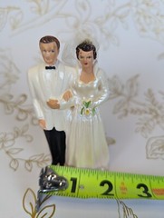 1950 Coast Novelty VFG Co Ceramic Wedding Cake Topper New Old Stock w defect MCM