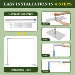 Professional Backdrop Stand Pipe Kit Heavy Duty Background Pipe Free Standing