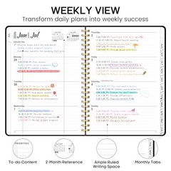 Academic Planner 2026-2027, Weekly and Monthly Calendar (6.4″x8.5″) A5 A.Black