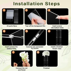 Geetery Tall Acrylic Wedding Flower Stand Centerpieces Clear 28 Inch, White