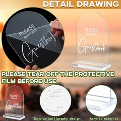 Sophisticated Acrylic Wedding Signage Set – 4 Pcs, 5×7 Inches Elegant Style