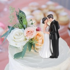 4.5″ Wedding Bride and Groom Cake Topper Vintage Elegant Wedding Cake Topper Cou