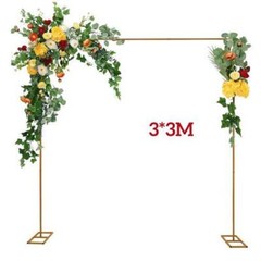 Metal Flower Balloon Frame Square Wedding Arch Backdrop Metal Stand Garden Decor