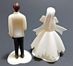 Vintage Wilton Cake Topper Bride and groom 1950s 3.5” Plastic Lot of 14