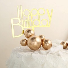 12 GOLD Faux Pearl Balls Cake Topper Picks Cupcake Decorations Wedding Party