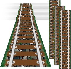 3 Pack 24 Inch x 10 ft Western Plastic Railroad Track Aisle Runner Party Deco
