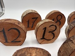 Rustic Wedding Table Number Wood Slices 1-20 Approx 4” T By 4” By 1.25” READ