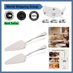 Versatile Cake & Pie Server Set – 2 Pack of Silver Spatulas for Every Occasion