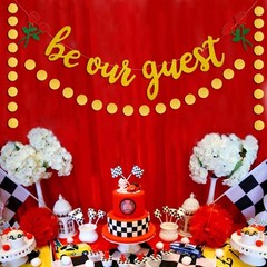 Be Our Guest Gold Sign Banner – Reception for Beauty 3 Piece Set,