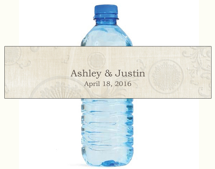 100 Embossed Paper Wedding Anniversary Engagement Party Water Bottle labels