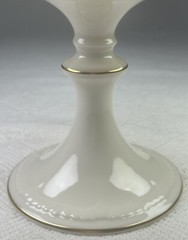 Lenox Cream Compote 24K Gold Beaded Trim 6” Pedestal Cookie Server 8.5” diam