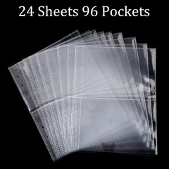 Clear Double-Sided Inner Pages for Jewelry Storage Book 6 Ring Binder 24 Sheets