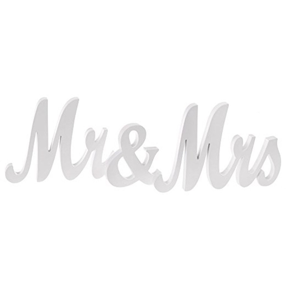 Adeeing Mr & Mrs Signs Wedding Pros Sweetheart Wooden Freestanding Letters Decor