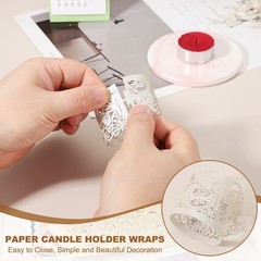 25Pcs Candle Wraps Decorate Tea Light Wrap for Party Decoration, Silver