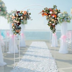 White Steel Round Arch Backdrop 1.5m × 2.2m Wedding Balloon Stand