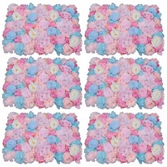 6-Pack Orchid Pink Artificial Flower Wall Panels 40×60cm Silk Backdrop